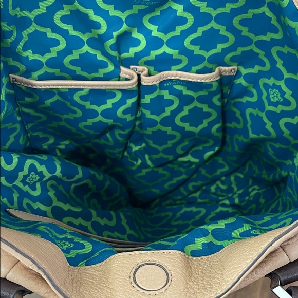 orYANY Large Brown Soft Leather W/Pink Sides Dark Brown Straps. - Picture 7 of 13